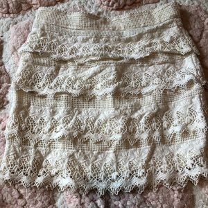 American Eagle Ivory Lace Skirt